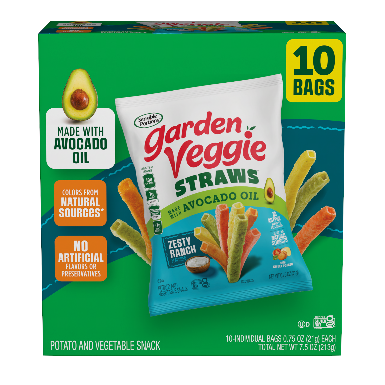 Ranch Veggie Straws Made with Avocado Oil 10ct